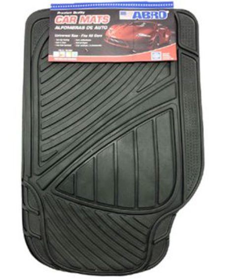 Alfombra de hule para carro 4 piezas abro cm1818p negra