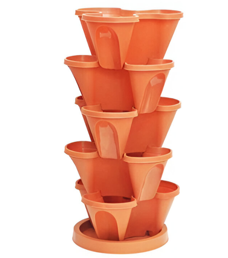 [128879] Macetera plastica trebol 5niveles con base mega 1771