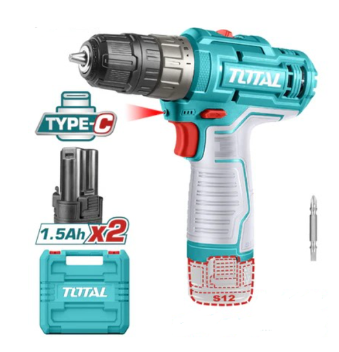 [142105] Taladro Rotacion Inalambrico 12V 3/8" Total Li12202