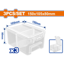 Caja Plastica Organizadora 3Pc Con Tapa Wadfow Wtb8333