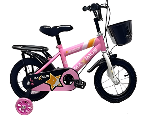 [138162] Bicicleta 12 bmx para niña 1v maximus con gurdafango/canasta rosado armable