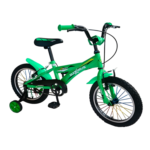 [93801] Bicicleta 16 bmx niño 1v maximus con guardafango verde armada