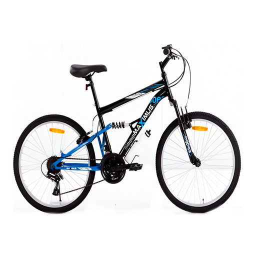 [132601] Bicicleta 26 mtb 21v con suspencion delantera/trasera azul/n egro armable