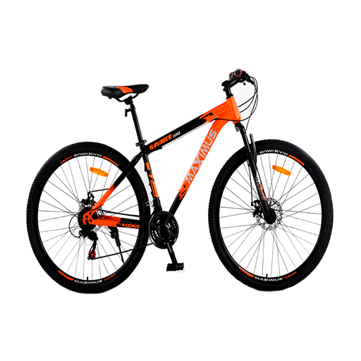 [133262] Bicicleta 29 mtb 21v maximus de  metal negro/anaranjado armable