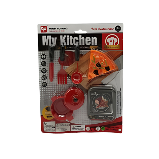 [129122] Juguete De Cocina Pizza-B 7Pc Qx1122