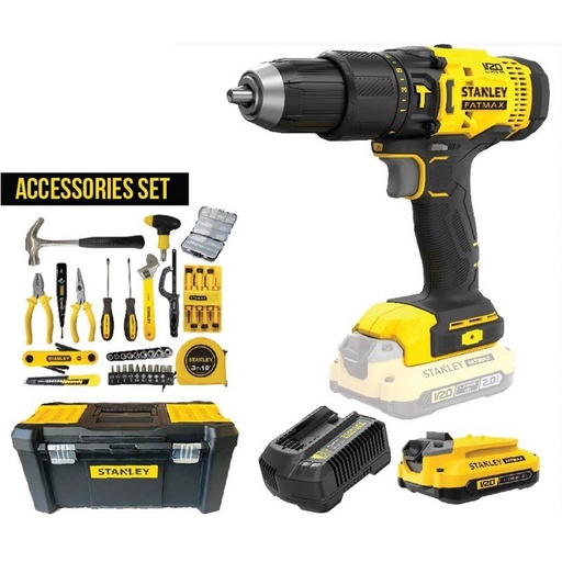 [123676] Taladro rotamartillo inalambrico 20v con accesorios stanley cd711c