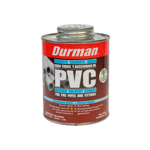 [28446] Pegamento pvc lata 1/8-galon durman transparente