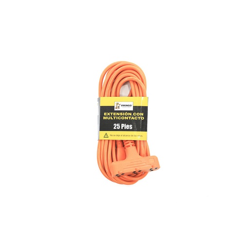 [29612] Extensión electrica 25' ind 3/16g 3 tomas vikingo 8/800921