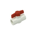 Valvula balin 1/2" pvc sin rosca perilla larga gris / blanca