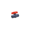 Valvula balin 1/2" pvc con rosca perilla larga gris / blanca