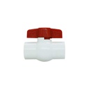 Valvula balin 1" pvc sin rosca perilla roja b&k 107-635