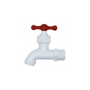 Llave pila 3/4" pvc perilla roja ld-897a