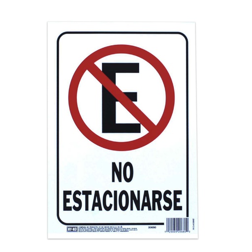 [49070] Rótulo plástico  "no estacionarse" 9x12" 20680