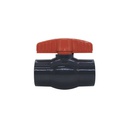 Valvula balin 1.1/4" pvc sin rosca perilla rosca ld828
