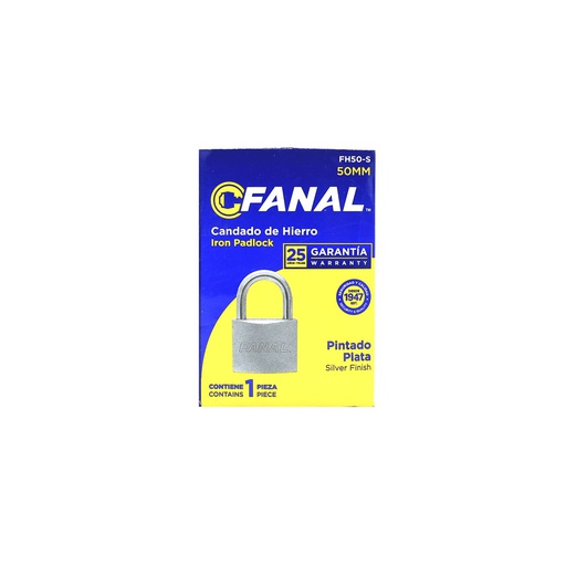 [80041] Candado fanal 50mm fh50-s plateado