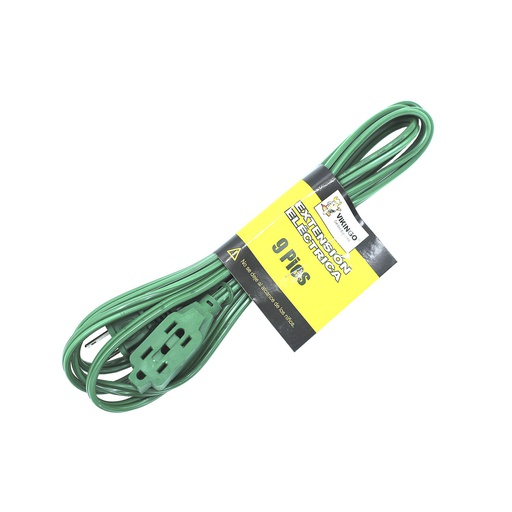 [86951] Extensión electrica 9' vikingo hecb-9 verde