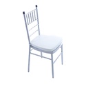 Silla metal con cojín 92x43x40cm tiffany plateada