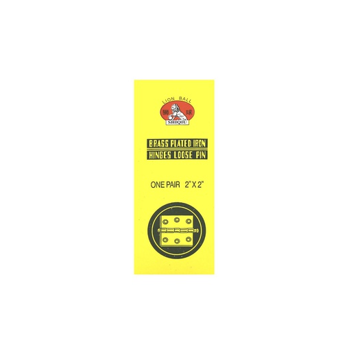 [105498] Bisagra china 2"x2"x1.20mm con tornillos dorado