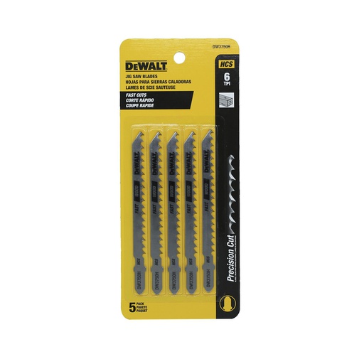 [40419] Repuesto hoja caladora 6tpi 4" 5pc dw3750h