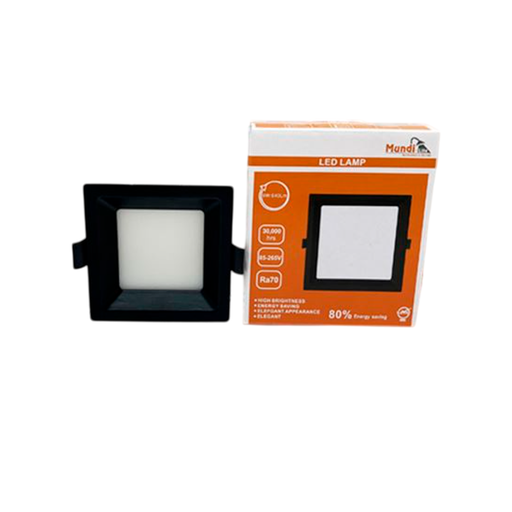 [142409] Lampara panel empotrable led 9w 10cm 6500k mun negra