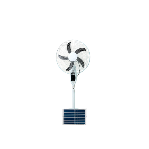 [144261] Ventilador pedestal 35-106cm recargable con panel solar 30w