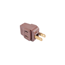 Enchufe adaptador hule 15a aguil 400-b café