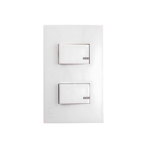 [106107] Switch doble 3v t&j 8015w blanco