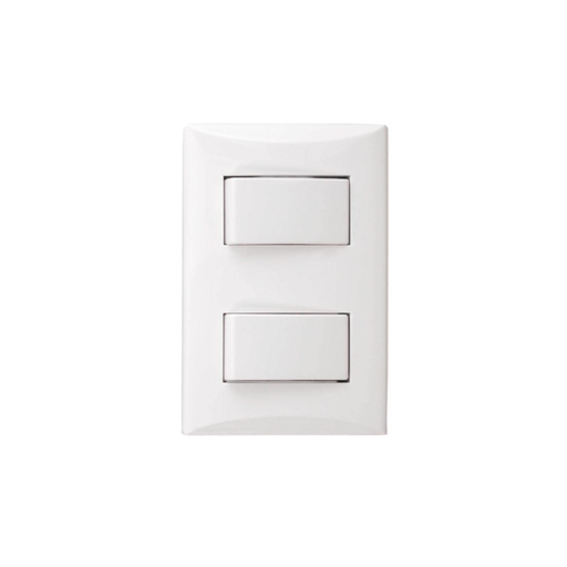 [83013] Switch doble empotrable 15a 3v 1004bw blanco