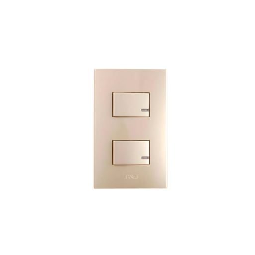 [67679] Switch doble empotrable t&j 8004-ch champagne
