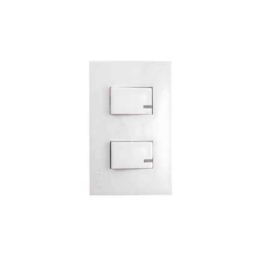 [67689] Switch doble empotrable t&j 8004-pl plata