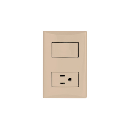 [64561] Switch sencillo con toma 15a eagle 1006-v marfil