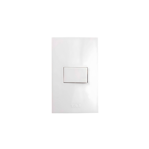 [67687] Switch sencillo empotrable t&j 8000-pl plata