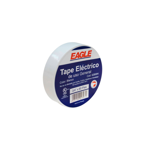 [87384] Tape electrico 3/4"x60' aguila 626-w blanco