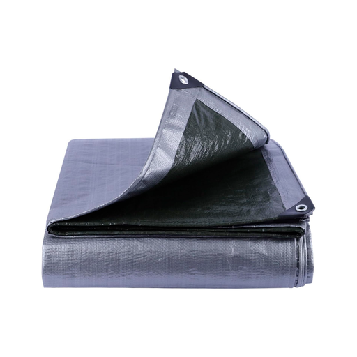 [65080] Tapacarga plastico industrial 12'x16' plateado/negro
