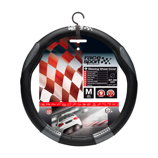 [117390] Forro para timon "m" race sport 2505xrc negro/gris
