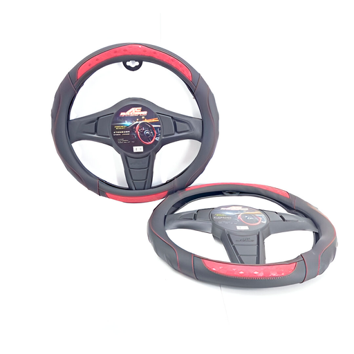 [132354] Forro para timon "m" racing acswp013 negro/rojo