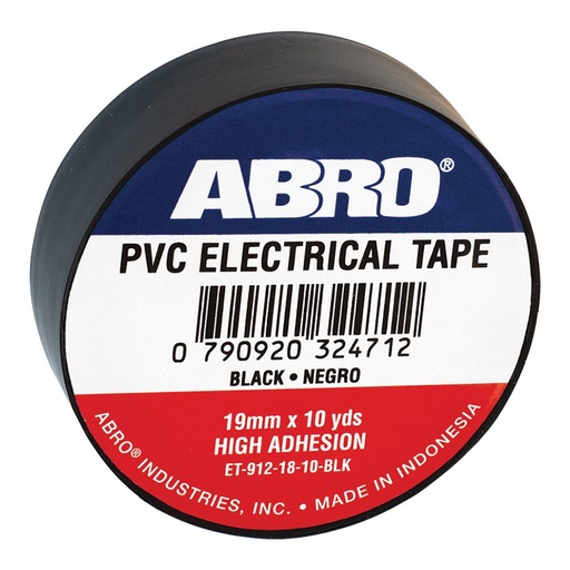 [101300] Tape electrico 3/4"x60'(20yd) abro et-912 negro