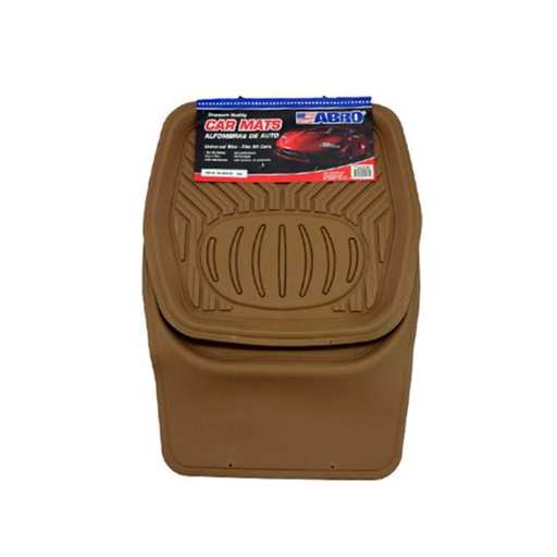 [81895] Alfombra de hule para carro 4 piezas abro cm5001p beige