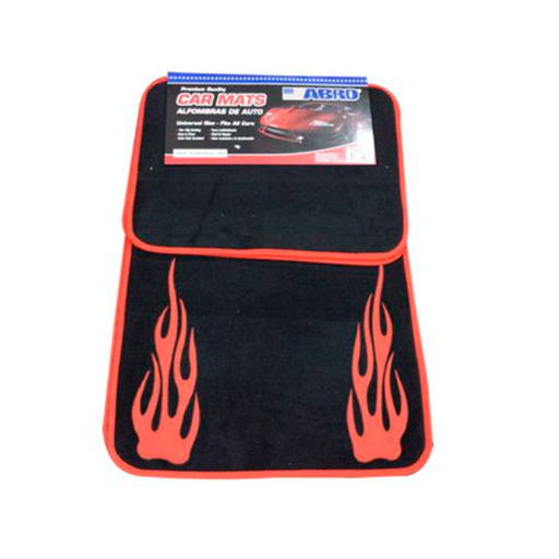 [81926] Alfombra de tela para carro 4 piezas abro cm8002f negra con rojo