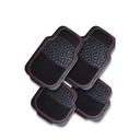 Alfombra de hule para carro hule 4 piezas abro cm2308 negro con rojo