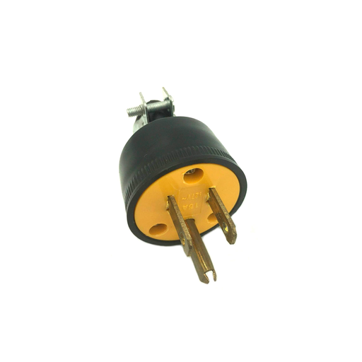 [12018] Enchufe hule 15a 125v con abrazadera u35-3p negro