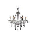 Lampara colgar cristal 6l e14 40w 185tr transparente