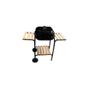 Asador cuadrado 2estante de madera con tapa/llantas k28018c