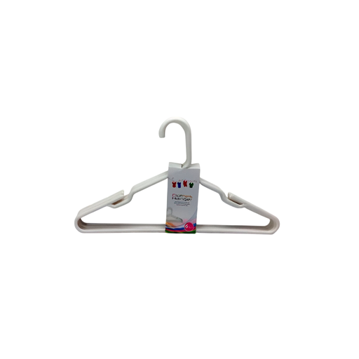 [115626] Gancho para ropa plastico 24cm 6pc hh12506 blanco