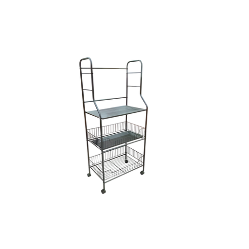 [125875] Organizador de madera/metal para cocina 56x35x125cm negro
