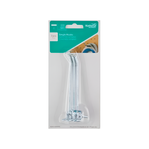 [52382] Gancho para gondola recto 4" 3pc n180-011