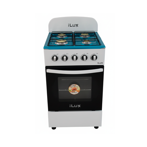 [146943] Estufa de gas 4 quemadores 50x50x85cm con horno 0a blanco