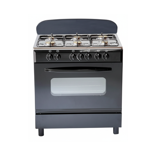 [146944] Estufa de gas 6 quemadores 76x50x85cm con horno 800 negro