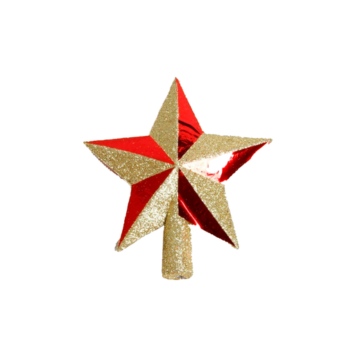 [92419] Estrella navideña 16cm 2-lm1704-280 rojo/dorado