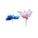 Flor navideña 24cm mh1171 azul/rosado
